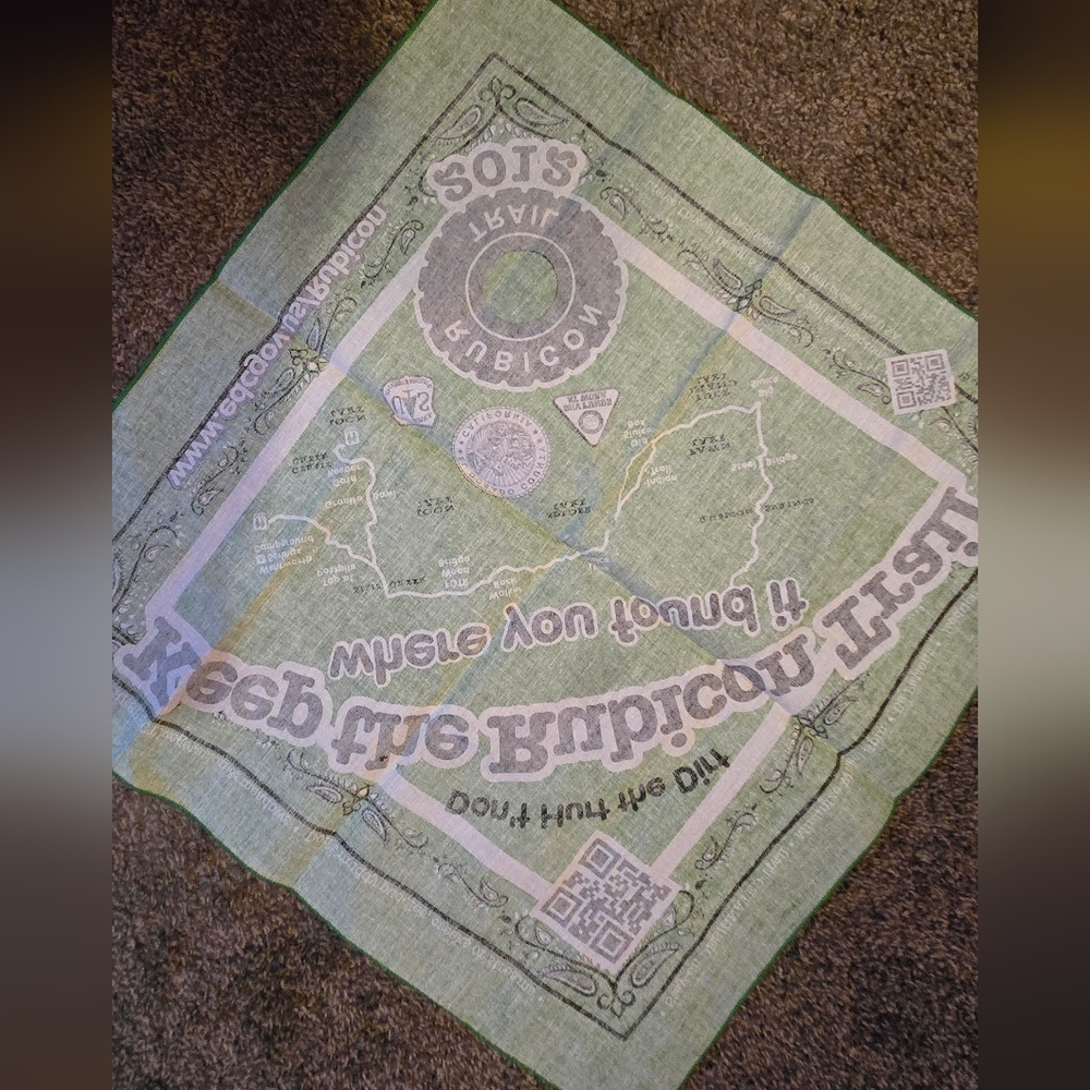 Green Rubicon Trail Bandana/flag 2012 NEW NO DEFECTS Collectible - Picture 4 of 4